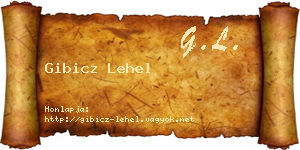 Gibicz Lehel névjegykártya